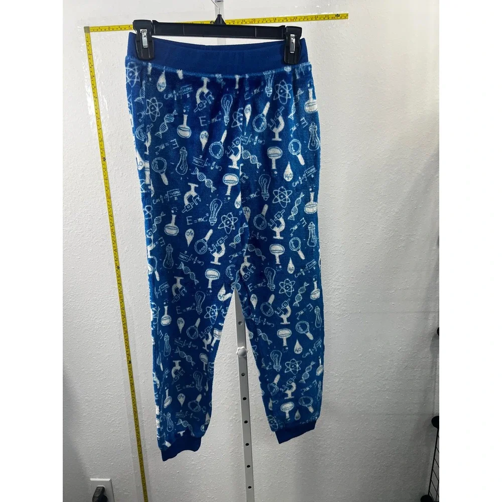 Wonder Nation Boy Blue Science Fleece Pajama Pants Joggers Size XXL 18 Lab Print